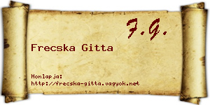 Frecska Gitta névjegykártya